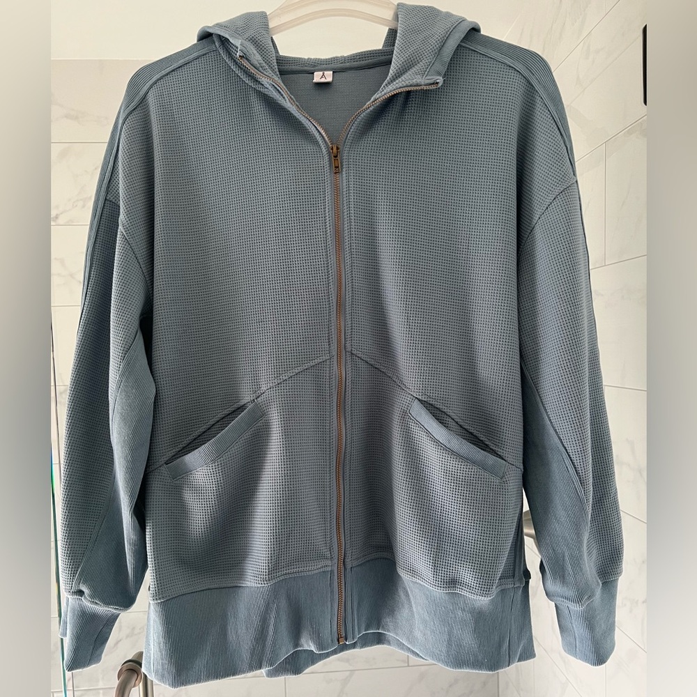 Blue Zip-Up Hoodie